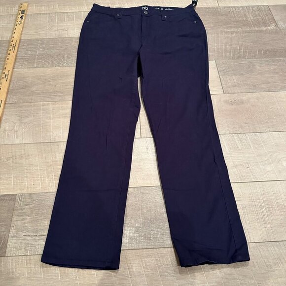 NEW DIRECTIONS WOMENS BLUE STRAIGHT LEG PANTS 14R NEW - Picture 2 of 12